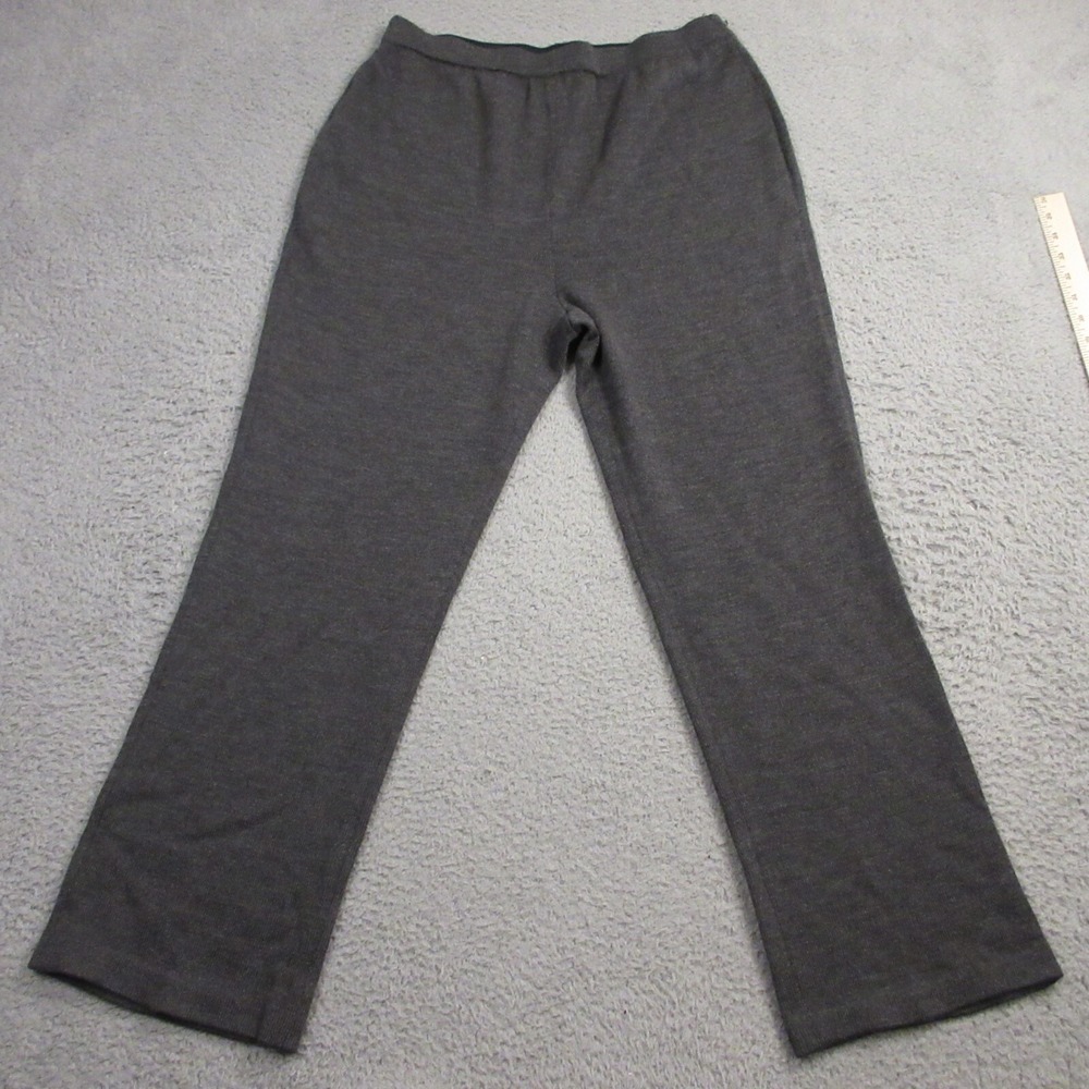 St. John Womens Santana Knit Pants size 12 FLAW Pull On Flat Front Wool Blend